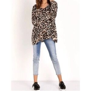Show Me Your Mumu Sweater Mellow M Overtop Cha Cha Animal Print‎ Cheetah Knit